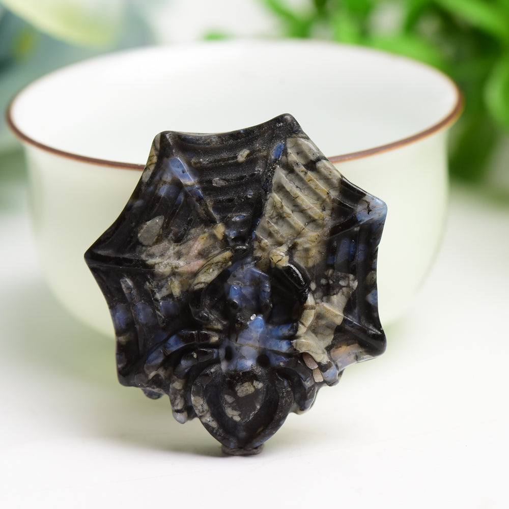 1.7" Mixed Crystal Spider Web Crystal Carving Bulk Wholesale  Crystals USA