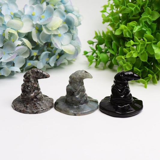 2.2" Mixed Crystal Wizard Hat Crystal Carving Bulk Wholesale  Crystals USA
