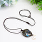 Rope Warrped Labradorite Stone Necklace with metal Moon Decor Bulk Wholesale Wholesale Crystals USA