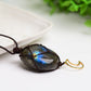 Rope Warrped Labradorite Stone Necklace with metal Moon Decor Bulk Wholesale Wholesale Crystals USA