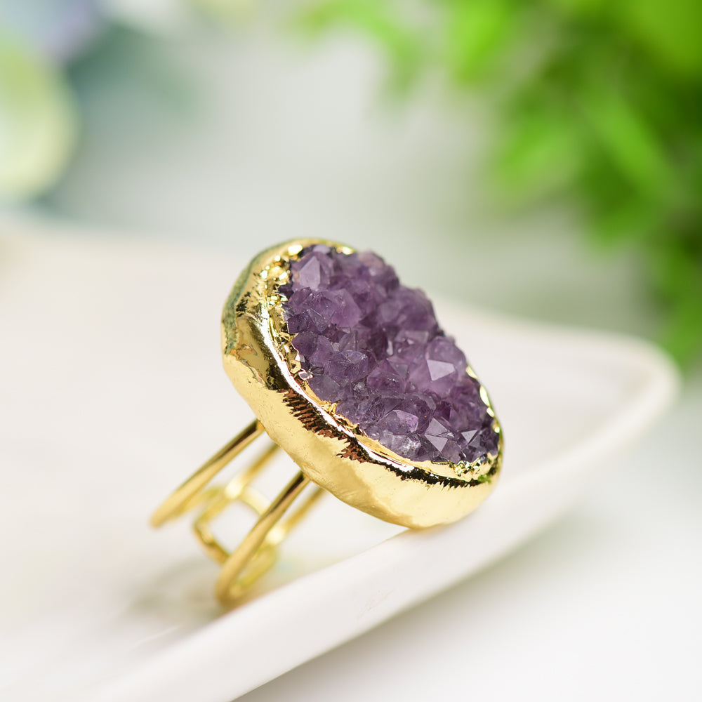 Amethyst Cluster Metal Ring Bulk Wholesale Wholesale Crystals USA