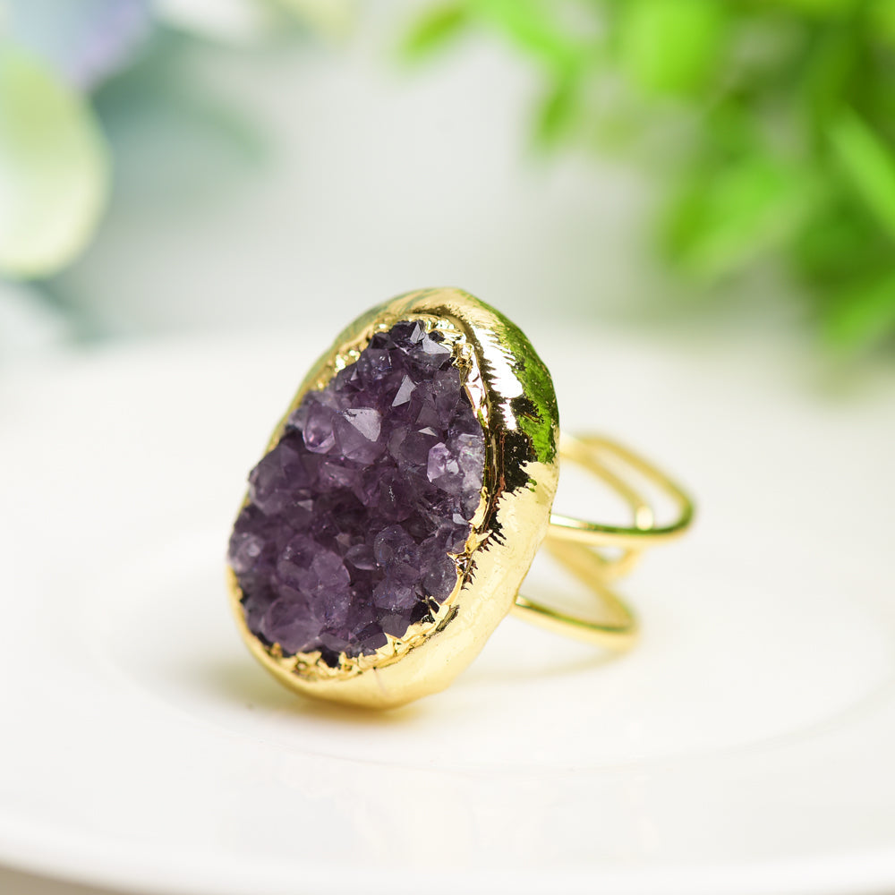 Amethyst Cluster Metal Ring Bulk Wholesale Wholesale Crystals USA
