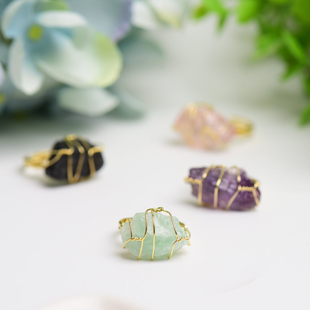 Raw Stone Metal Ring Wholesale Crystals USA