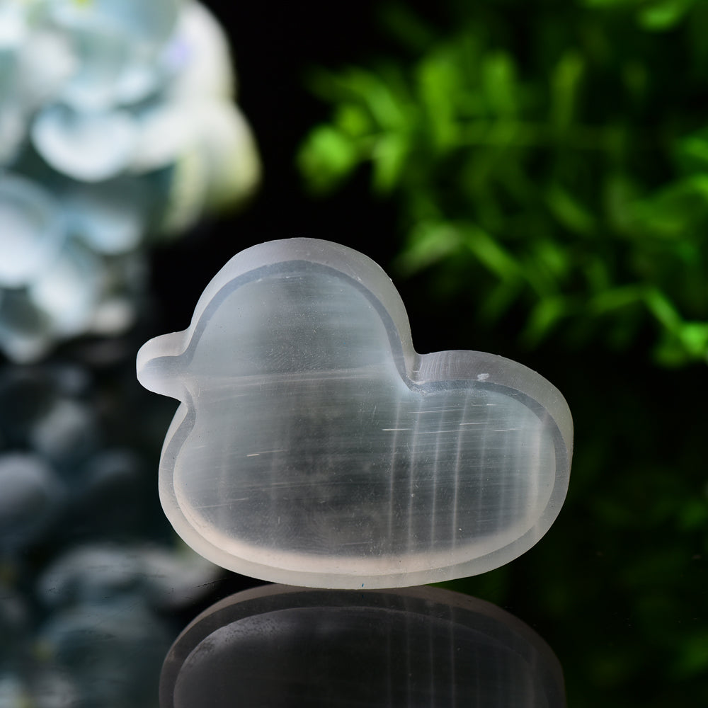 2.6" Duck Shape Selenite Bowl Carving Bulk Wholesale Wholesale Crystals USA