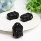 1.3" Black Obsidian Buddha Head Crystal Carving Bulk Wholesale  Crystals USA
