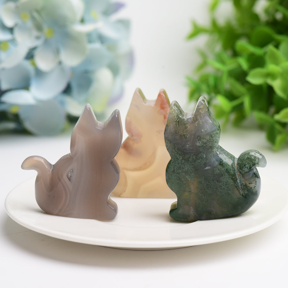 2.0" Agate Cat Crystal Carving Bulk Wholesale  Crystals USA