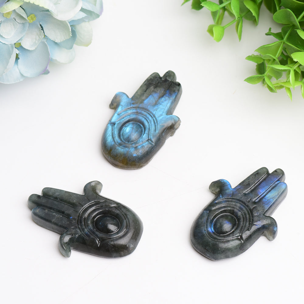 2.5" Labradorite Hand with Eye Cystal Carving Bulk Wholesale  Crystals USA
