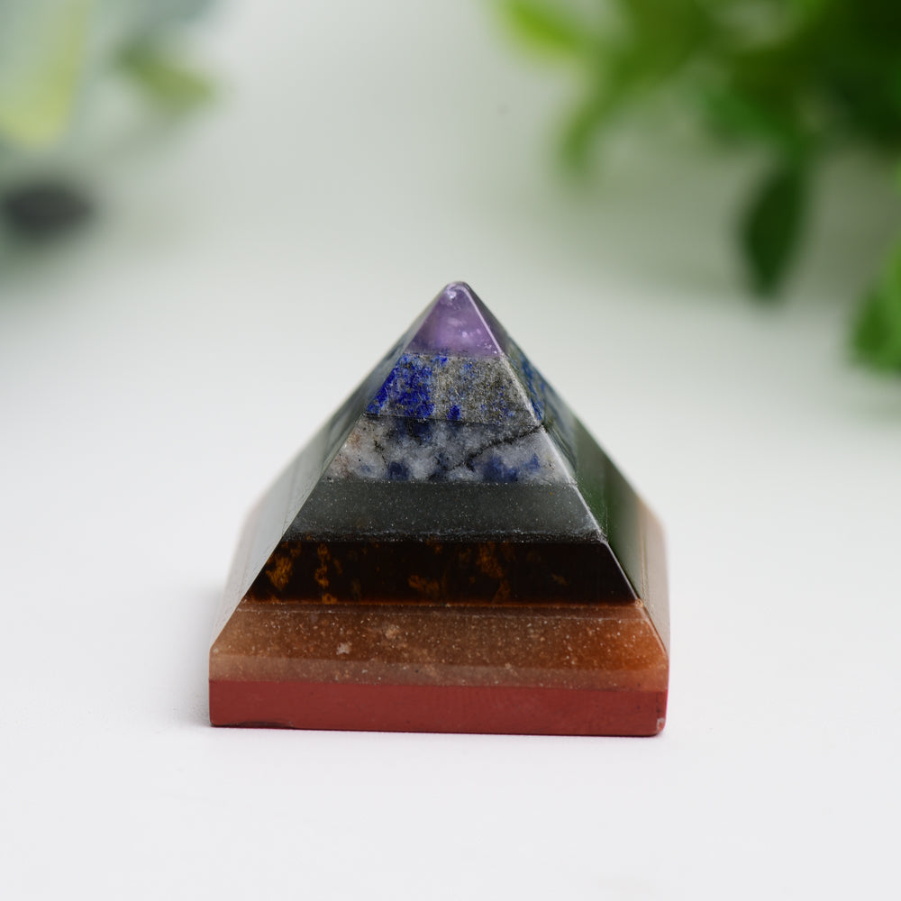 1.0" Chakra Pyramid Crystal Carving Bulk Wholesale Wholesale Crystals USA