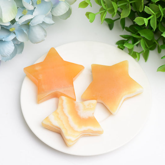 2.2" Orange Calcite Star Crystal Carving Bulk Wholesale Wholesale Crystals USA
