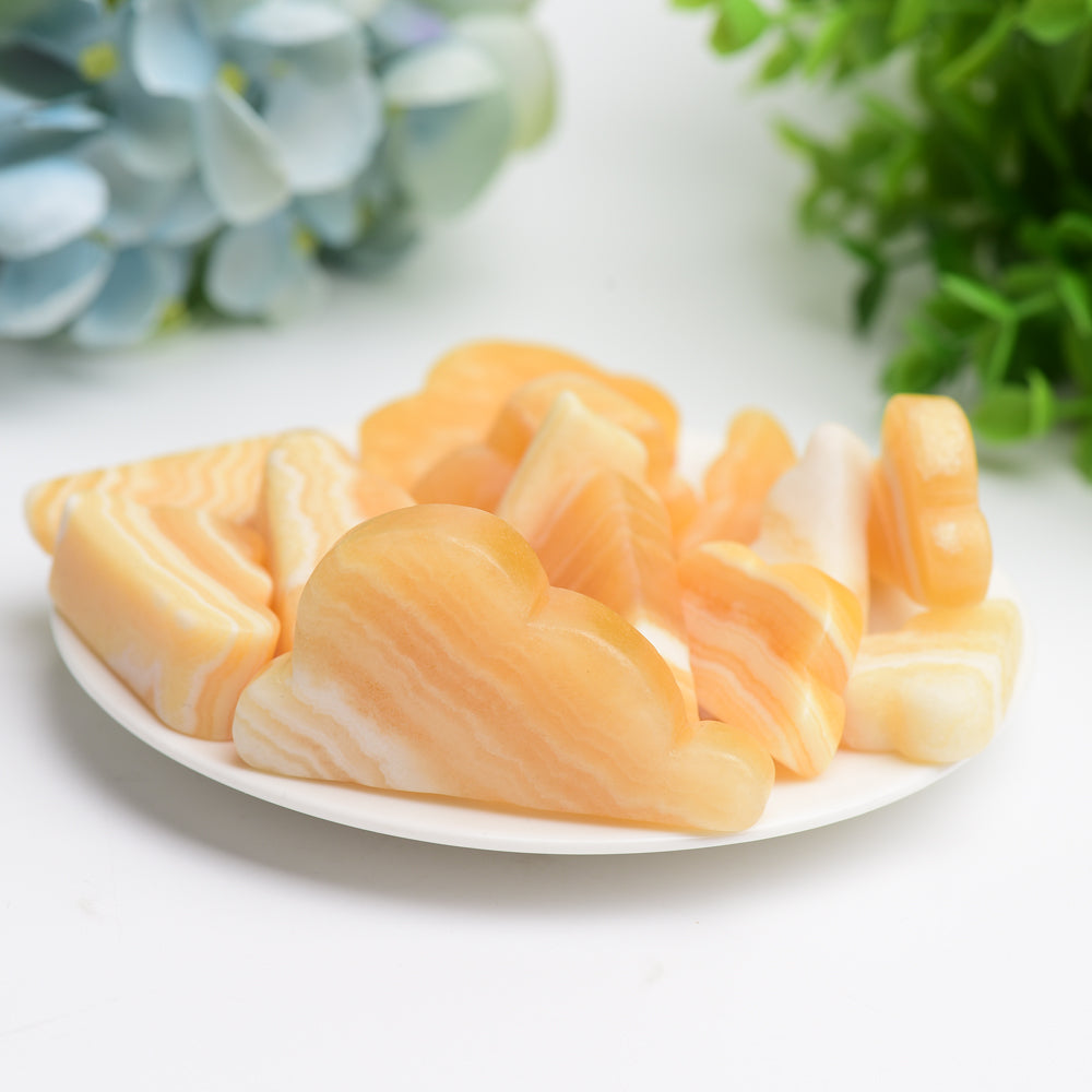 1.4"-2.5" Orange Calcite Cloud Crystal Carving Bulk Wholesale Wholesale Crystals USA