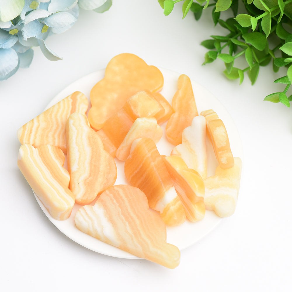 1.4"-2.5" Orange Calcite Cloud Crystal Carving Bulk Wholesale Wholesale Crystals USA