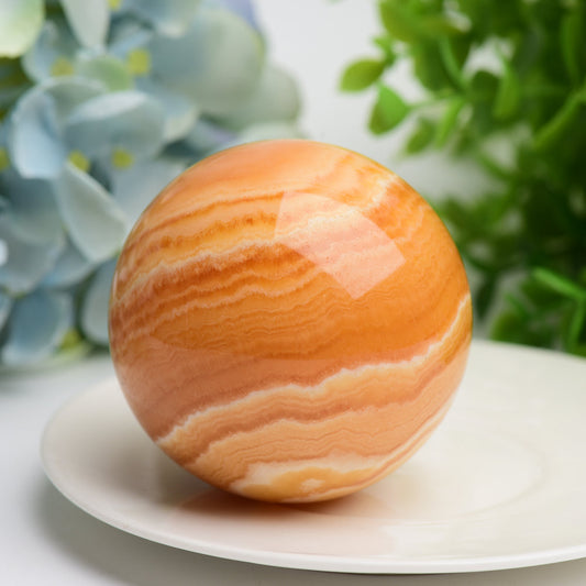 2.0"-4.0" Orange Calcite Crystqal Sphere Bulk Wholesale Wholesale Crystals USA