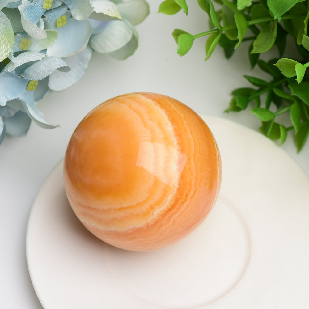 2.0"-4.0" Orange Calcite Crystqal Sphere Bulk Wholesale Wholesale Crystals USA
