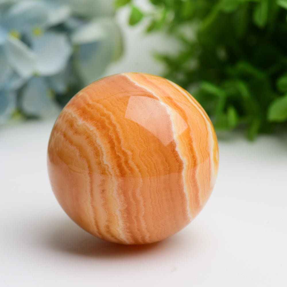 2.0"-4.0" Orange Calcite Crystqal Sphere Bulk Wholesale Wholesale Crystals USA