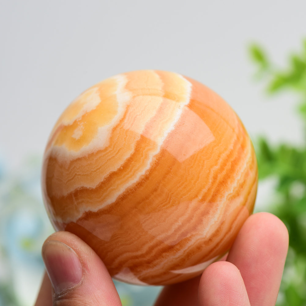2.0"-4.0" Orange Calcite Crystqal Sphere Bulk Wholesale Wholesale Crystals USA