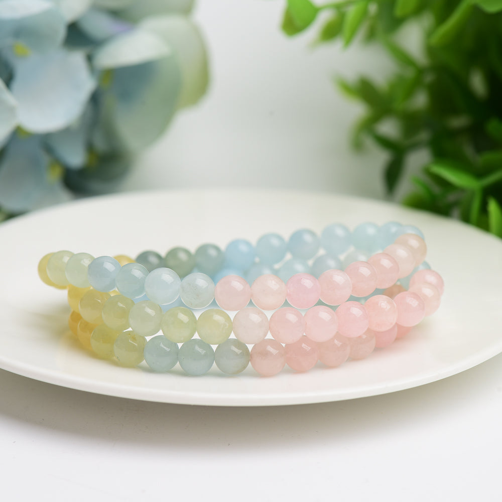 6.5mm Morganite Bracelet Bulk Wholesale Wholesale Crystals USA