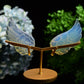 4.0" Mixed Crystal Pair of Wings Carving with Metal Display Stand Bulk Wholesale  Crystals USA