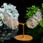 4.0" Mixed Crystal Pair of Wings Carving with Metal Display Stand Bulk Wholesale  Crystals USA