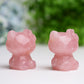2.2" Rose Quartz Hello Kitty Crystal Carving Wholesale Crystals USA
