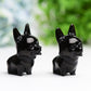 2.2" Black Obsidian Dog Crystal Carving Wholesale Crystals USA
