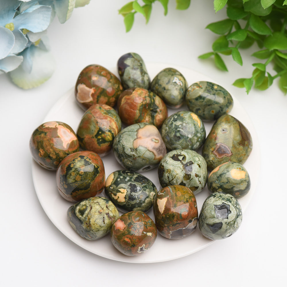 Rainforest Jasper Crystal Tumbles Bag Bulk Wholesale Wholesale Crystals USA