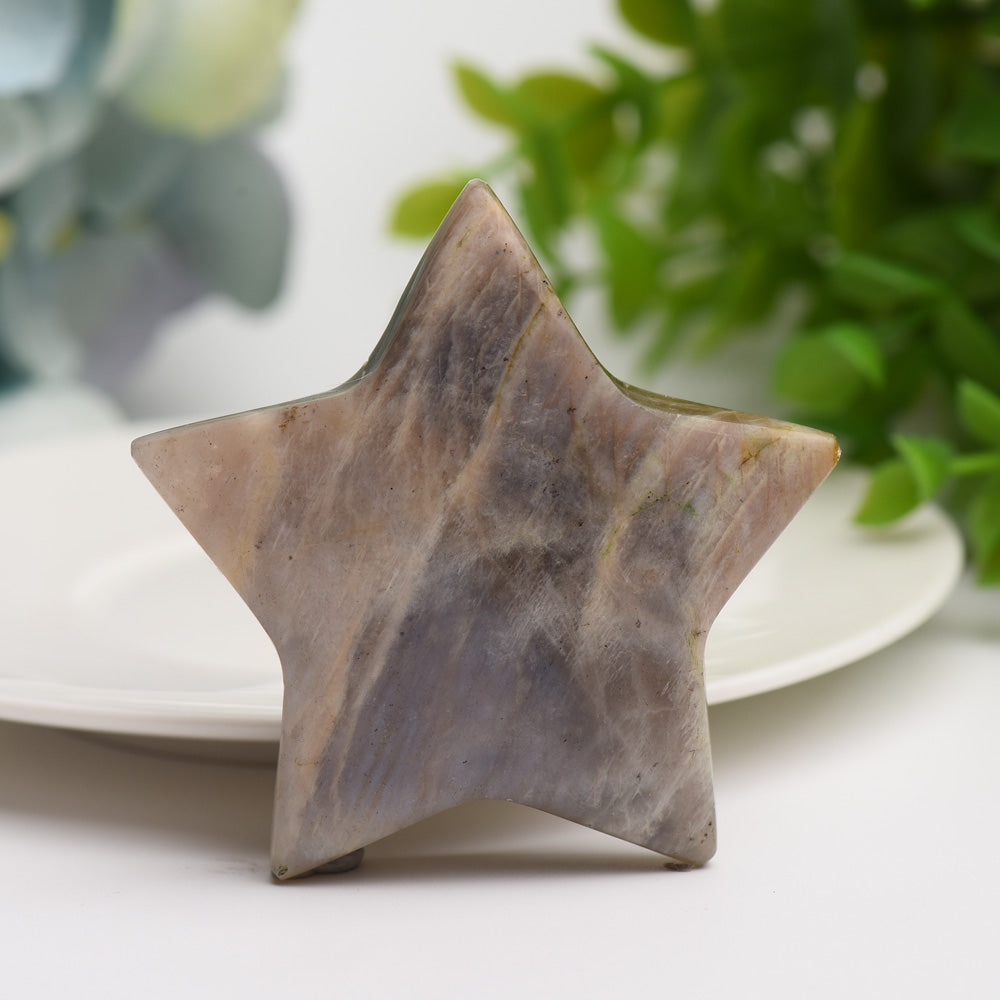 2.2" Peach Moon Stone Star Crystal Carving Bulk Wholesale Wholesale Crystals USA