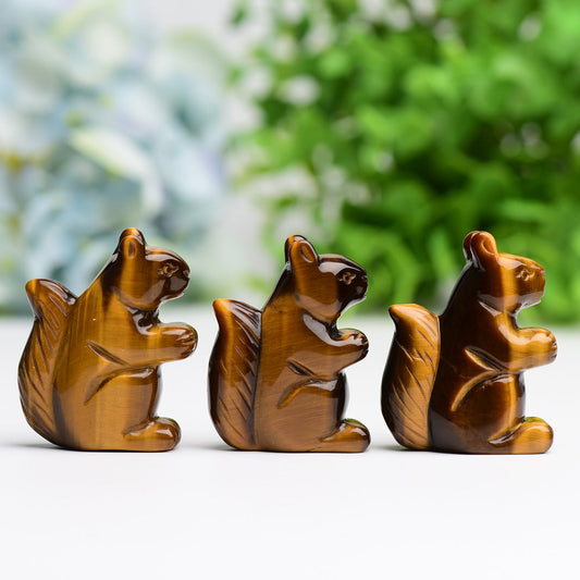 2.0" Tiger's Eye Squirrel Crystal Carving Wholesale Crystals USA