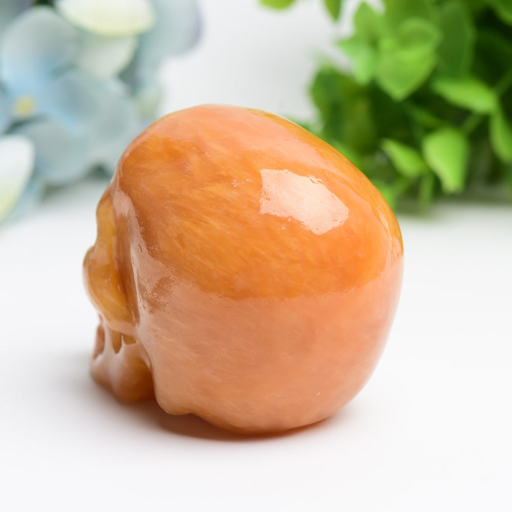 3.2" Orange Calcite Skull Crystal Carving Bulk Wholesale Wholesale Crystals USA