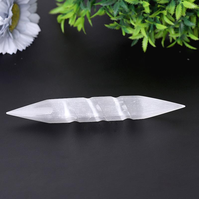 6" Spiral Selenite Double Terminated Wand