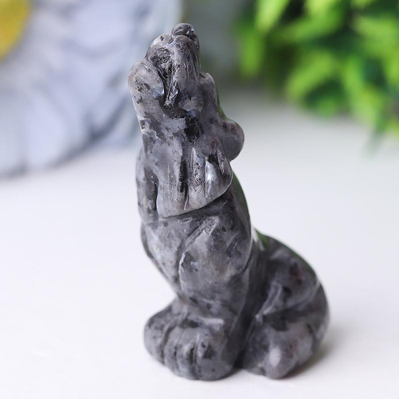 2.5" Wolf Crystal Carvings Wholesale Crystals USA