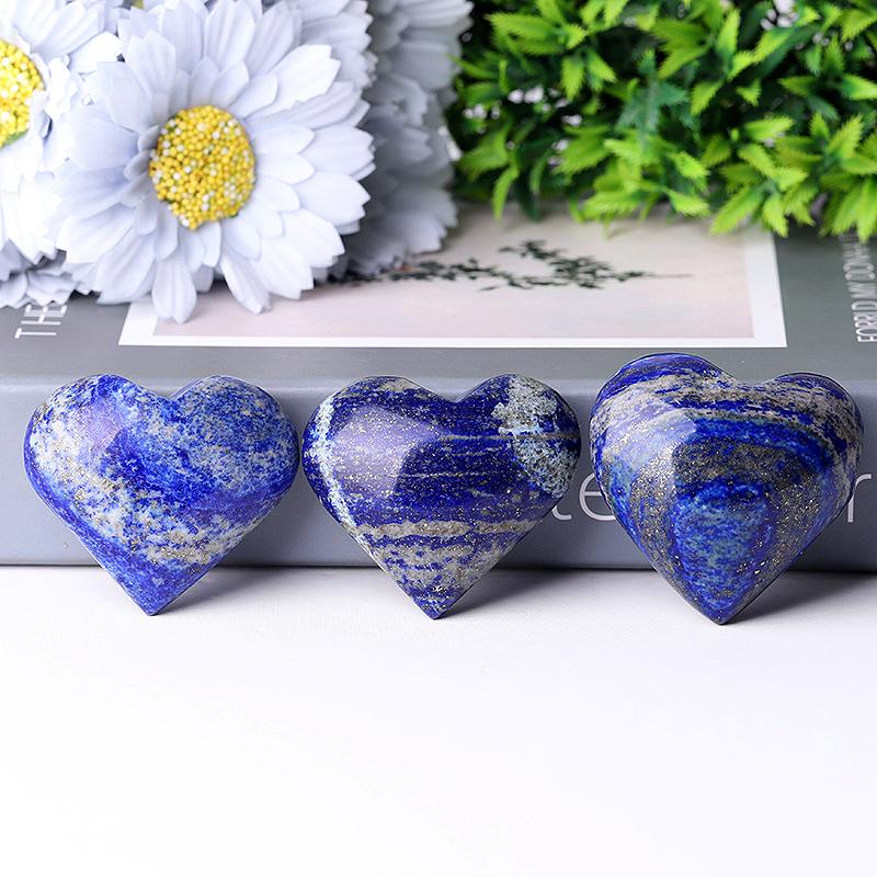 2.0-2.5" Lapis Heart Shape Crystal Carvings Wholesale Crystals USA
