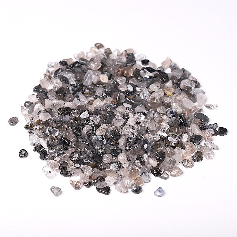 0.1kg Different Size Natural Black Tourmaline in Quartz Chips Crystal Chips for Decoration Wholesale Crystals USA