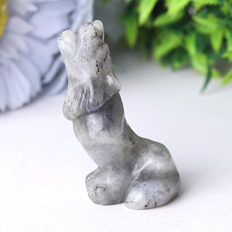 2.5" Wolf Crystal Carvings Wholesale Crystals USA