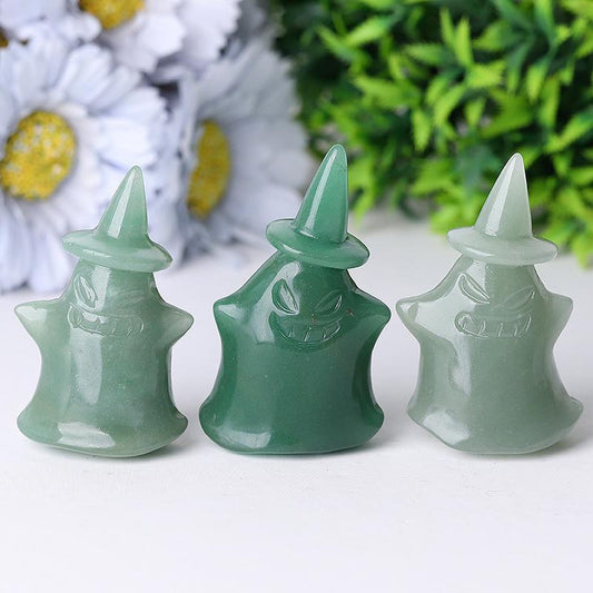 2.7" Green Aventurine Devil Ghost Crystal Carvings for Halloween Wholesale Crystals USA