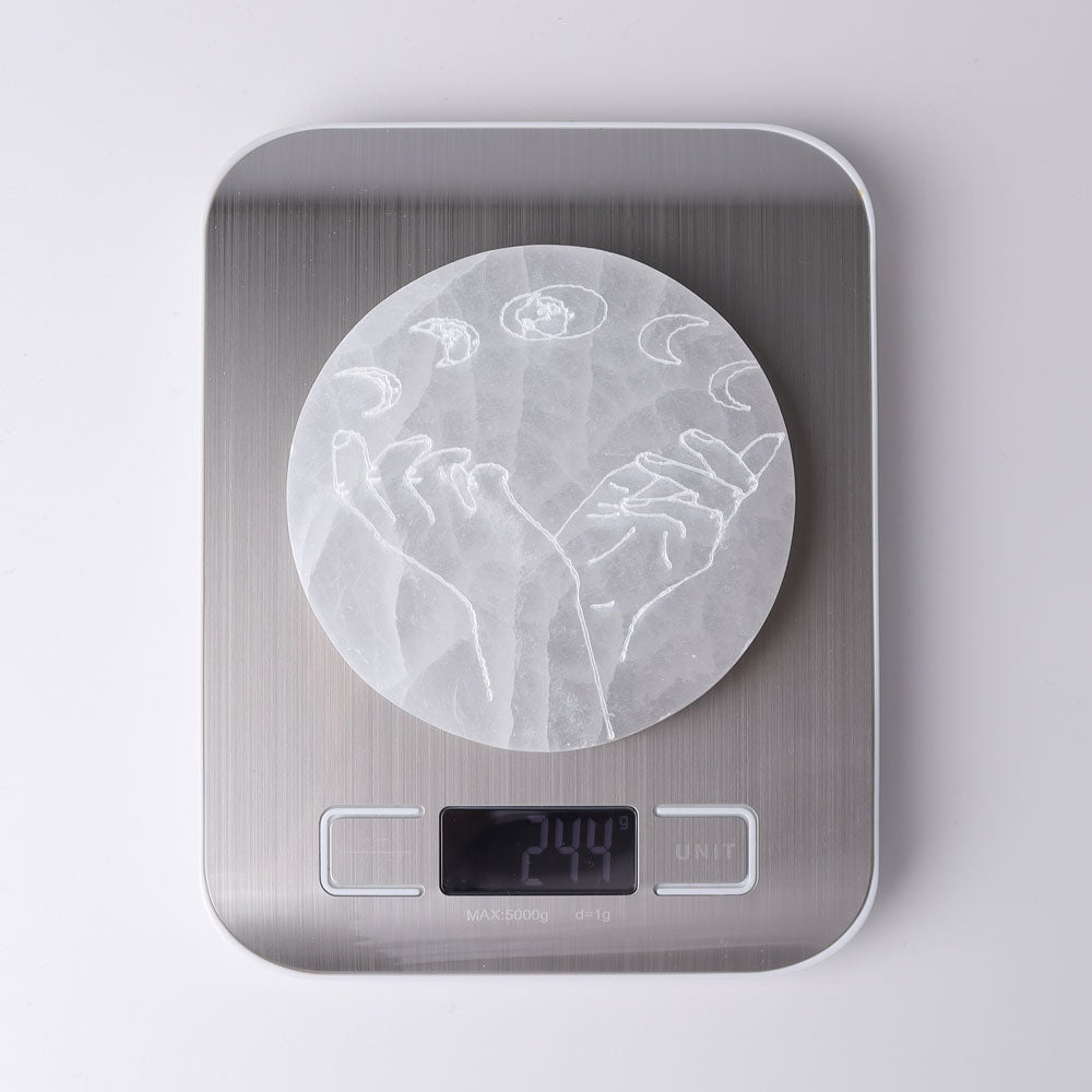 4" Selenite Coaster with Printing Wholesale Crystals USA