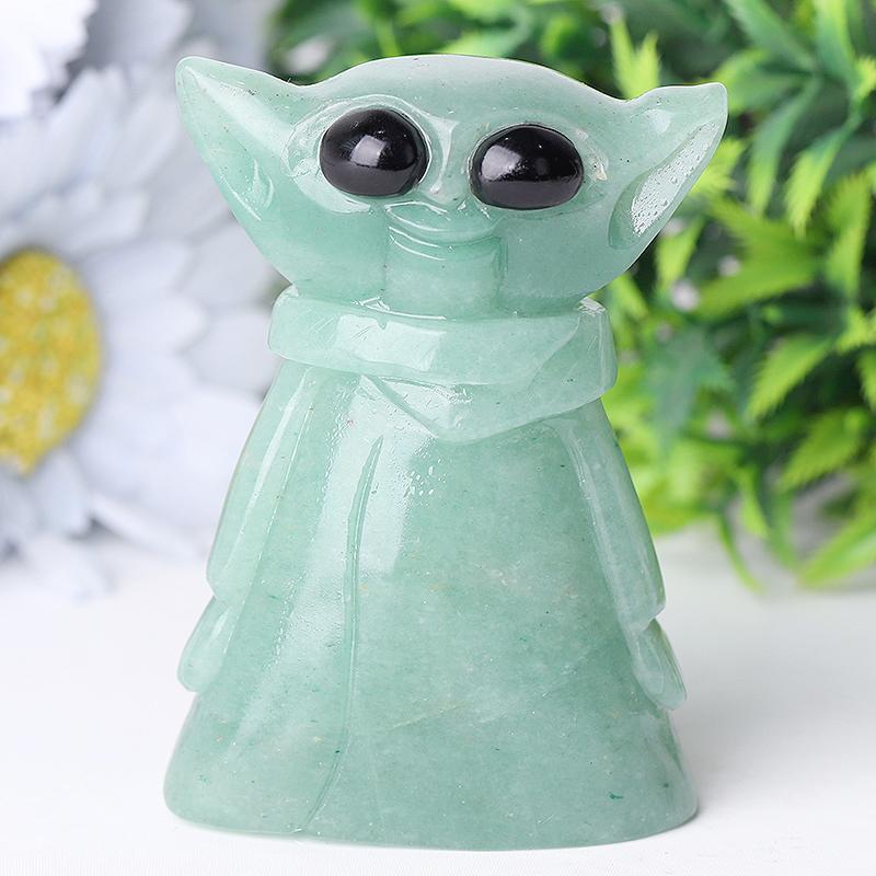 3" Green Aventurine Baby Yoda Master Crystal Carvings Wholesale Crystals USA