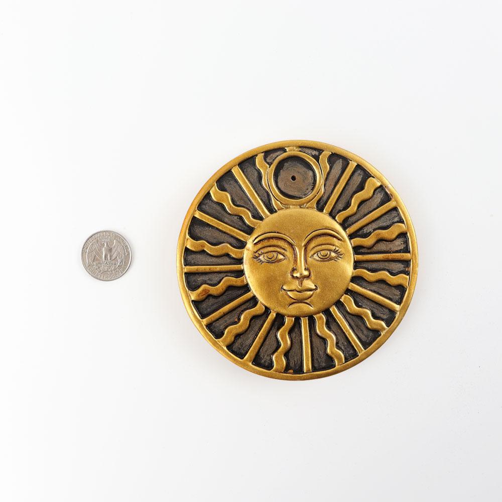 Resin Sun Face Plate Incense Holder
