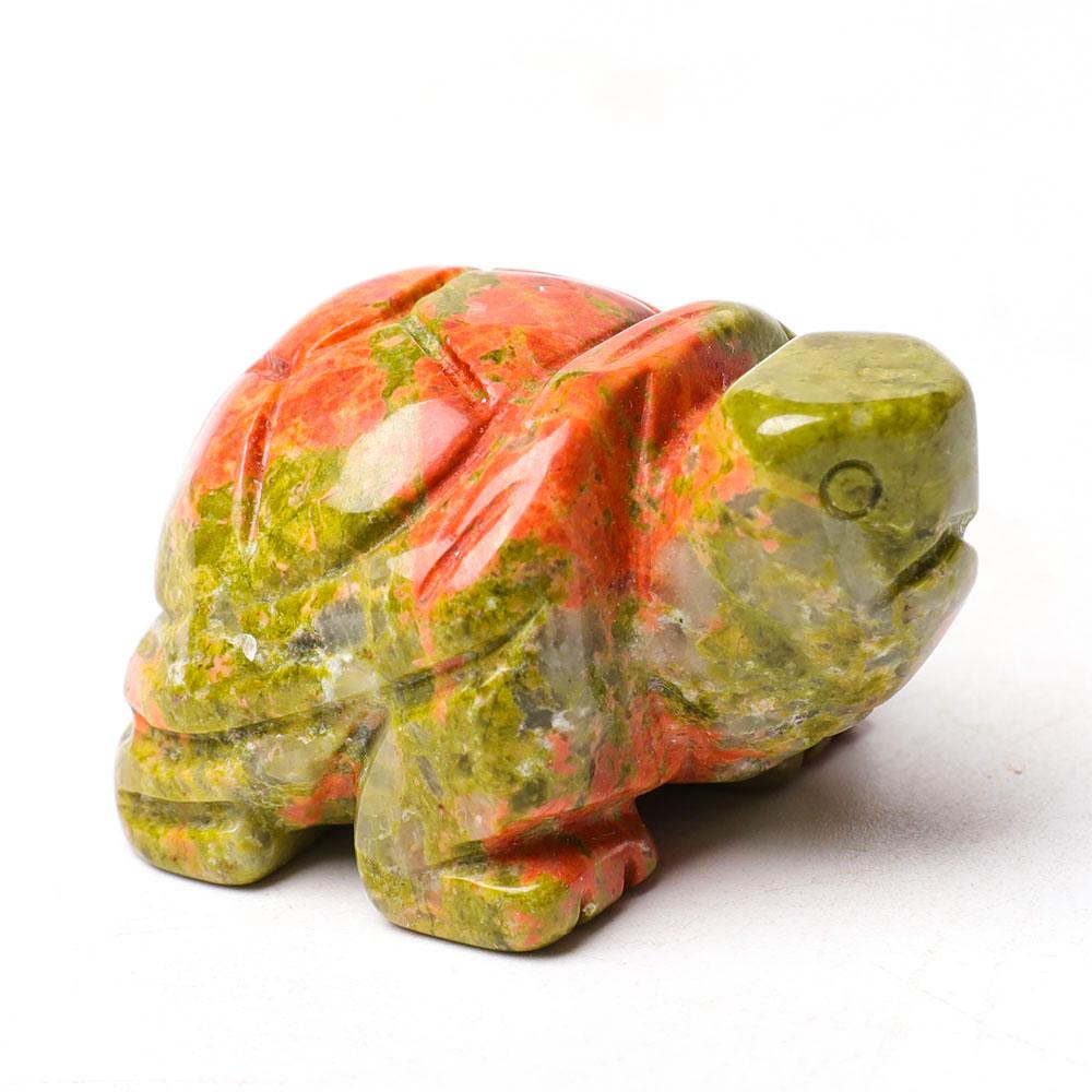 1.5" Unakite Crystal Carving Turtle Wholesale Crystals USA