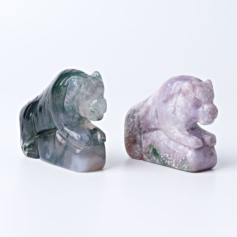 2.2" Moss Agate Tiger Crystal Carvings Wholesale Crystals USA