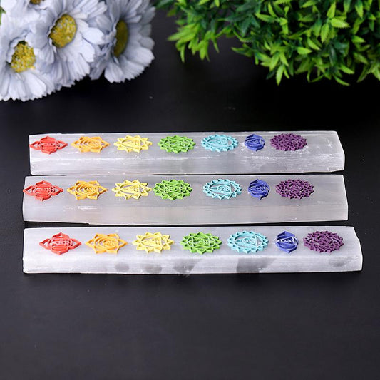8" Chakra Selenite Stick Wand