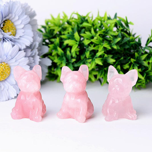 Rose Quartz Dog Crystal Carvings Wholesale Crystals USA