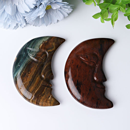 3.8" Moon Face Crystal Carvings Wholesale Crystals USA