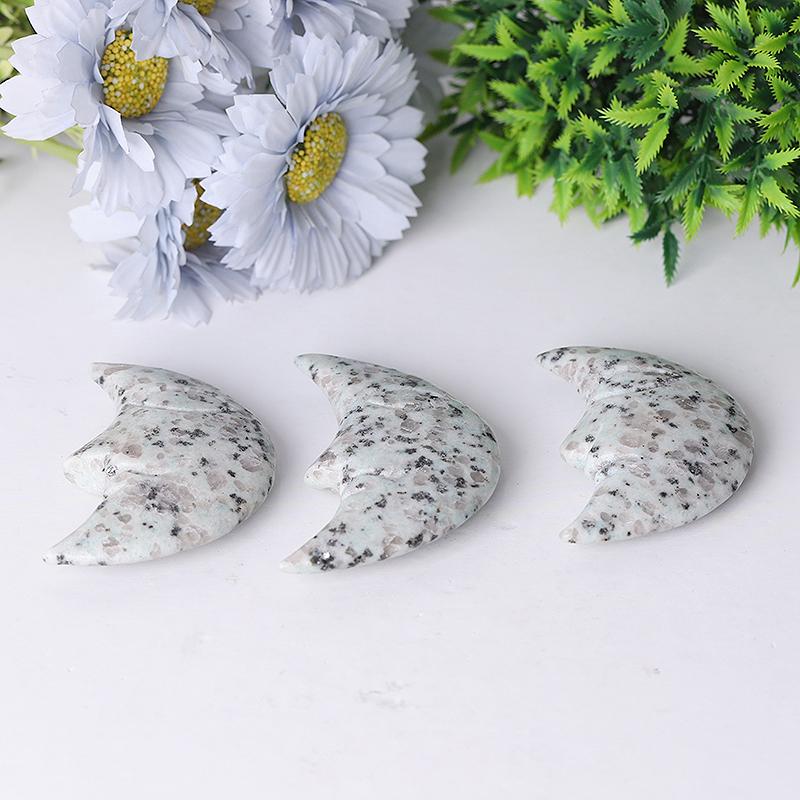 3" Kiwi Jasper Moon Crystal Carvings Wholesale Crystals USA