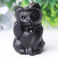2" Black Obsidian Cute Cat Crystal Carvings for Halloween Wholesale Crystals USA