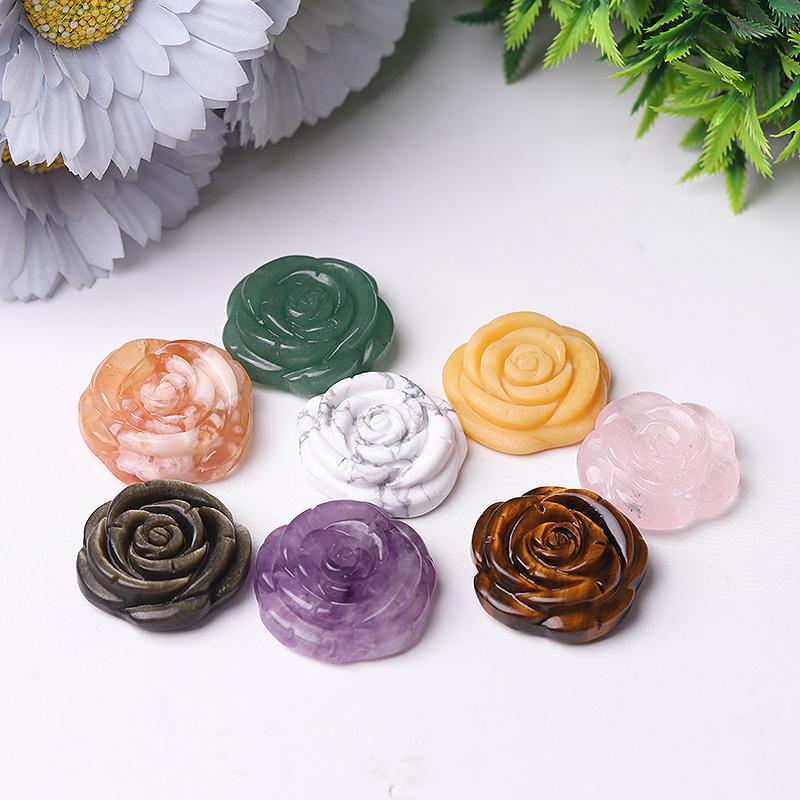 1.2" Rose Flower Crystal Carvings Wholesale Crystals USA