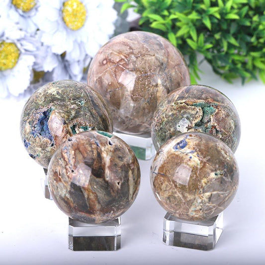 2.0"-4.0" Azurite Druzy Sphere Wholesale Crystals USA