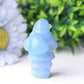 2" Blue Opalite Santa Claus Crystal Carvings for Christmas Wholesale Crystals USA