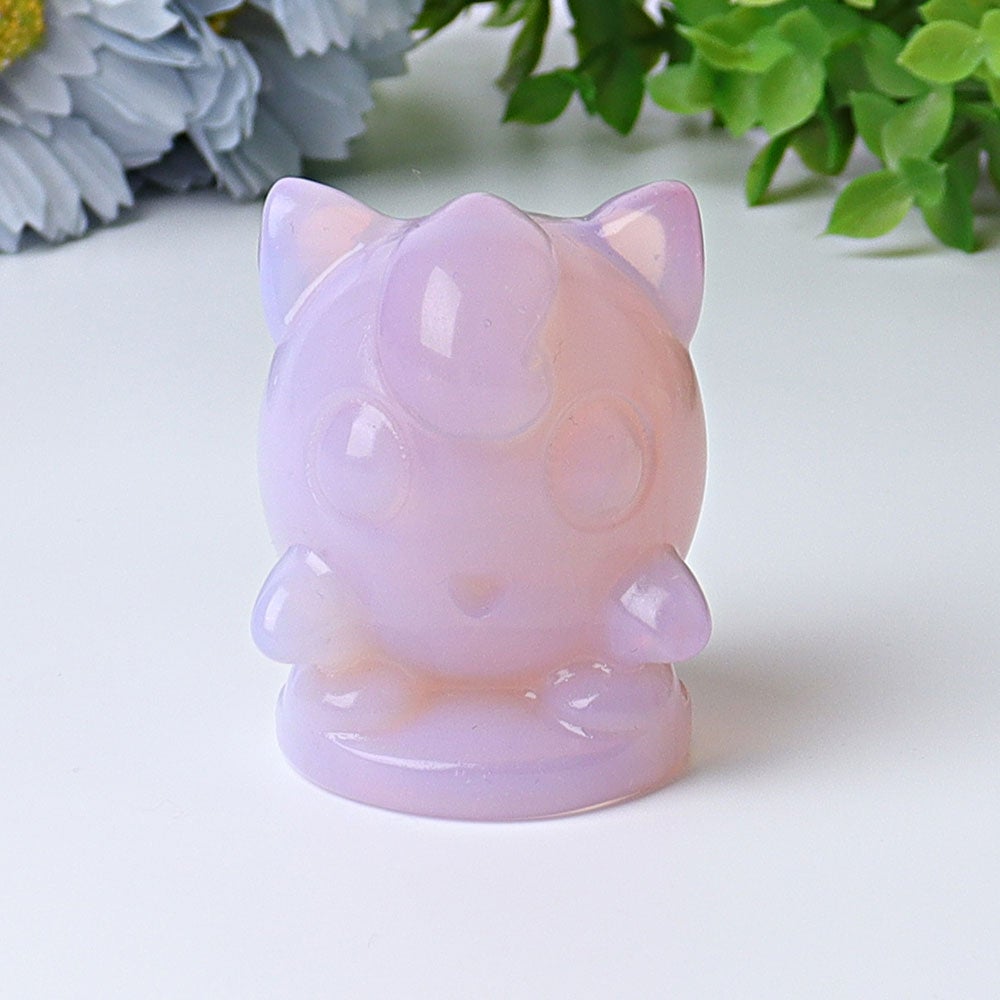 2.2" Pink Opalite Jiggly Puff Crystal Carvings Wholesale Crystals USA