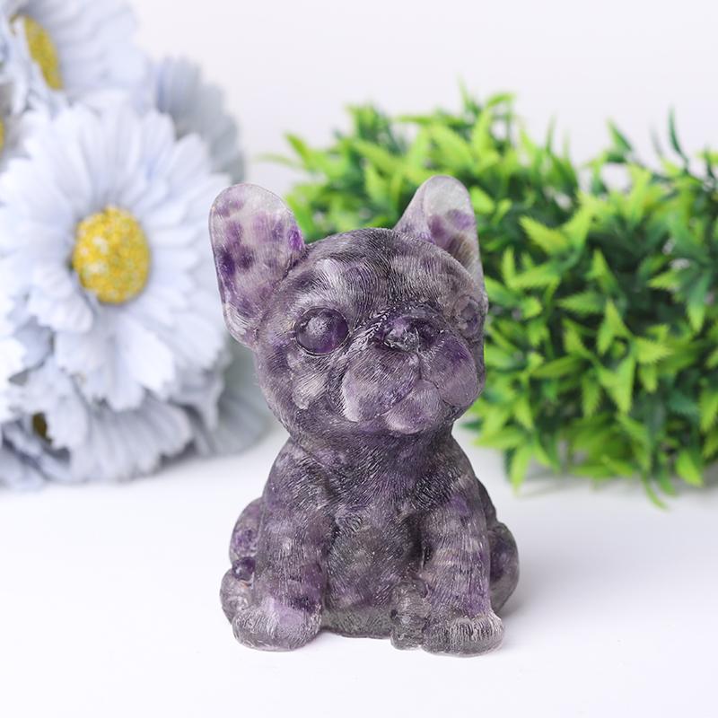4" Resin French Bulldog Crystal Carvings Wholesale Crystals USA