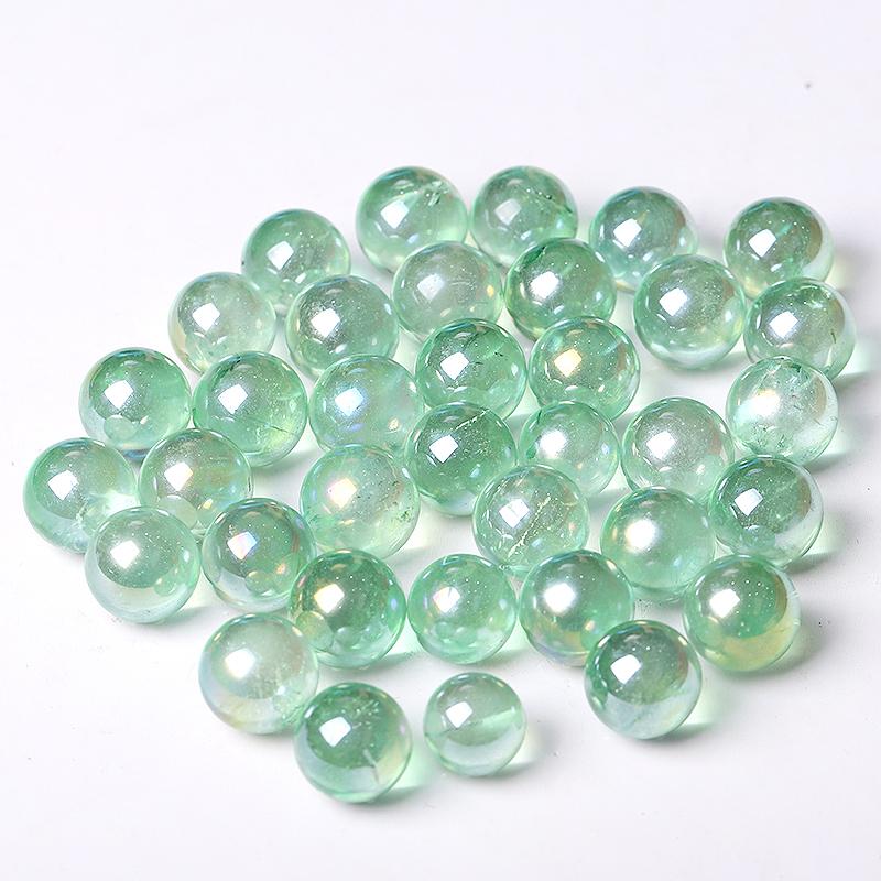 0.5-0.7'' High Quality Green Aura Crystal Spheres Crystal Balls for Healing Wholesale Crystals USA